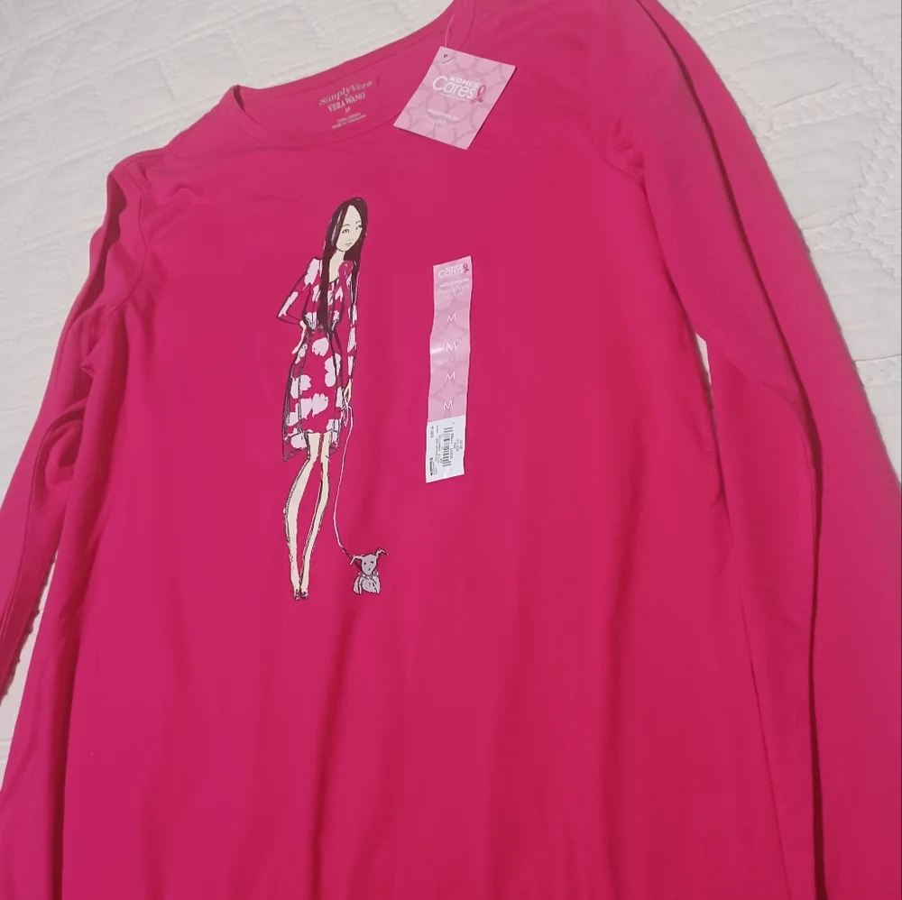 Simply Vera Vera Wang Fuchsia Graphic Tee - Picture 3 of 4